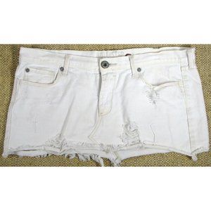 HOLLISTER Denim Jean White Micro Mini Skirt